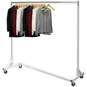 Industrial Grade Z-Base Garment Rack, 400lb Load with 62in extra long bar